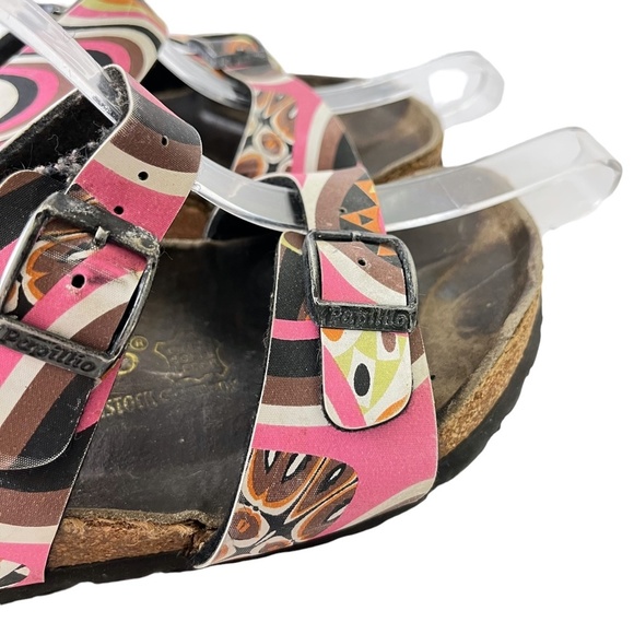 PAPILLIO BIRKENSTOCK Arizona Print Genuine Leather Slides Sandals Slip On sz 6 - Picture 4 of 16